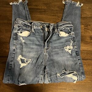 American Eagle Outfitters Women's Ripped Blue Boyfriend Jeans